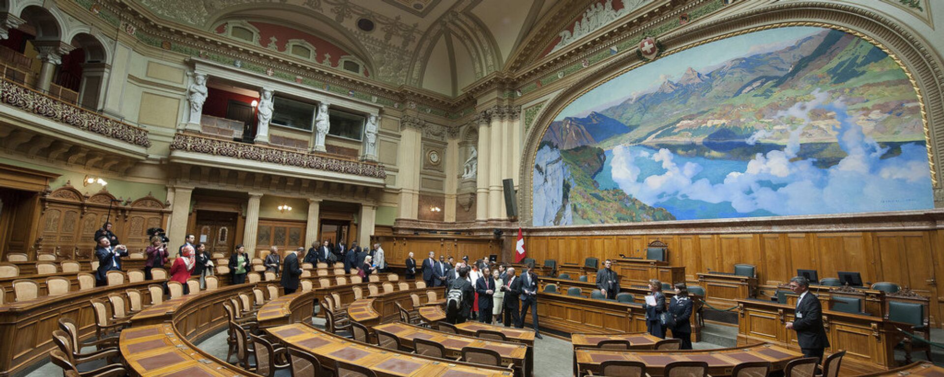 A wide view of the Chamber of the National Council, the lower house of the Swiss Federal Assembly, in Bern - Sputnik International, 1920, 08.06.2023