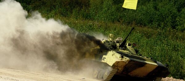The Russian Army's crew takes part in the Suvorov Onslaught competition of infantry combat vehicles at the International Army Games 2015, Alabino base outside Moscow - Sputnik International