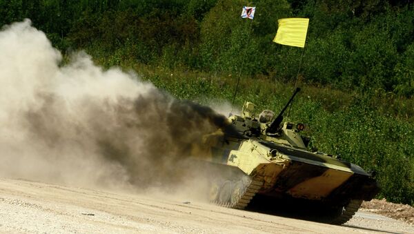 The Russian Army's crew takes part in the Suvorov Onslaught competition of infantry combat vehicles at the International Army Games 2015, Alabino base outside Moscow - Sputnik International