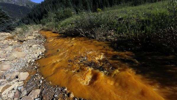Water flows down Cement Creek just below the site of the blowout at the Gold King mine which triggered a major spill of toxic wastewater. - Sputnik International