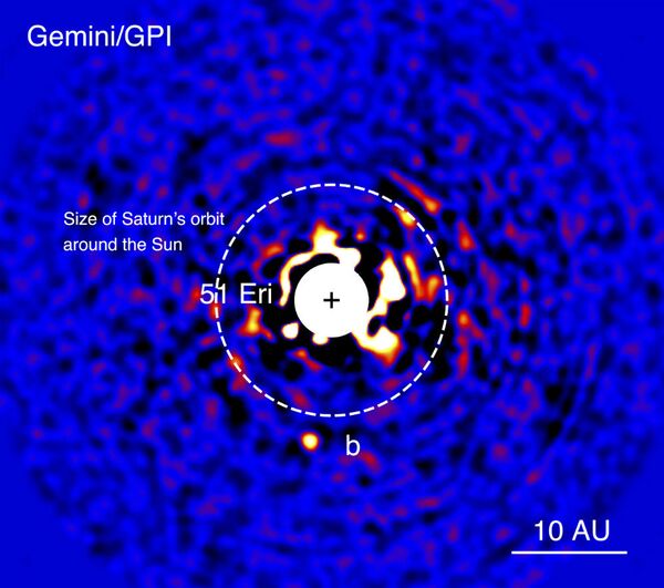 Discovery image of 51 Eri b with the Gemini Planet Imager taken in the near-infrared light on December 18, 2014 Discovery image of 51 Eri b with the Gemini Planet Imager taken in the near-infrared light on December 18, 2014 - Sputnik International