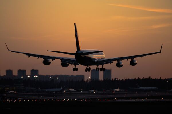 An Aeroflot Il-96-300 landing at Moscow's Sheremetyevo Airport. File photo. - Sputnik International