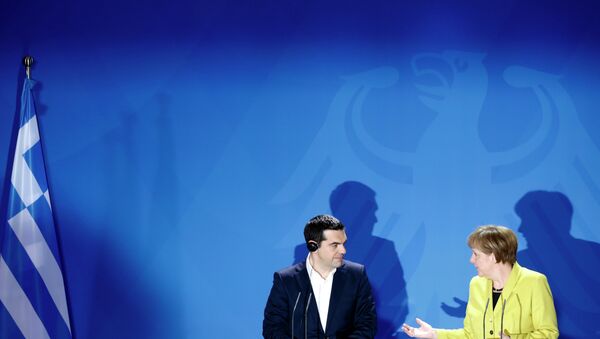 German Chancellor Angela Merkel, right, and the Prime Minister of Greece Alexis Tsipras - Sputnik International