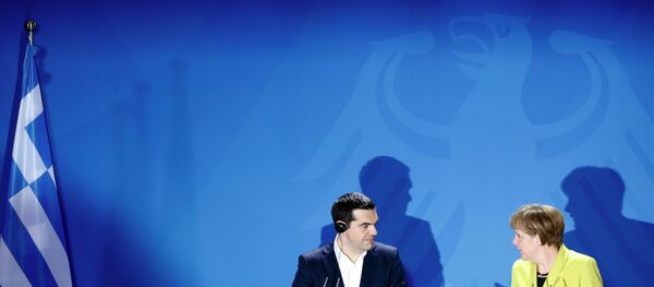 German Chancellor Angela Merkel, right, and the Prime Minister of Greece Alexis Tsipras - Sputnik International