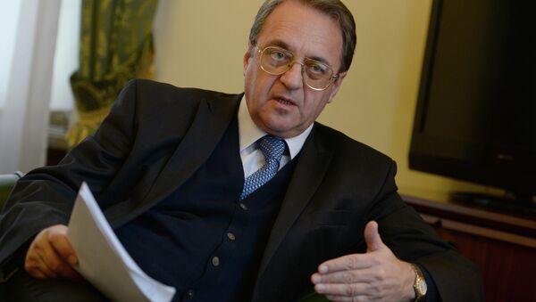 Russian Deputy Foreign Minister and Special Presidential Representative for the Middle East Mikhail Bogdanov during an interview - Sputnik International