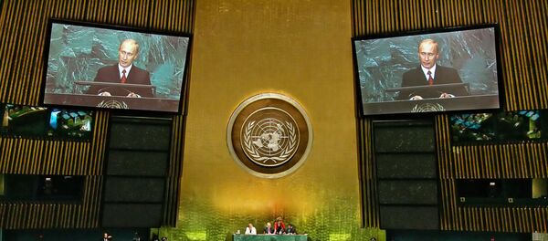 Putin delivers a speech during the 2005 World Summit, 15 September 2005 at the 60th session of the United Nations General Assembly. File Photo Putin delivers a speech during the 2005 World Summit, 15 September 2005 at the 60th session of the United Nations General Assembly. File Photo - Sputnik International