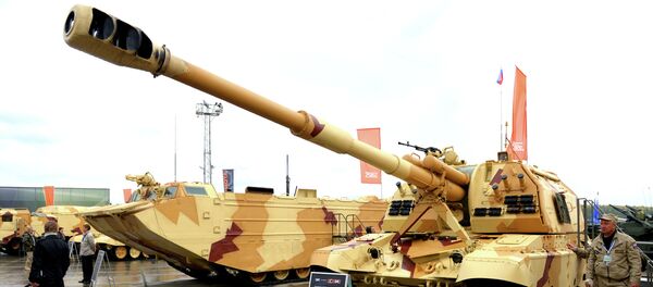 The 2S19 Msta-S self-propelled howitzer at the 9th International Exhibition of Arms,Military Equipment and Ammunition, held in the city of Nizhny Tagil - Sputnik International