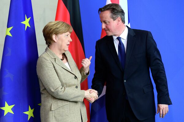 In 2014, German Chancellor Angela Merkel warned David Cameron that the principle of freedom of movement within the European Union was not up for negotiation — and that she would rather see the UK leave the EU than compromise one of the EU's founding principles. In 2014, German Chancellor Angela Merkel warned David Cameron that the principle of freedom of movement within the European Union was not up for negotiation — and that she would rather see the UK leave the EU than compromise one of the EU's founding principles. - Sputnik International