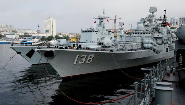 he destroyers Shenyang and Taizhou that have arrived in Vladivostok together with five other Chinese warships for the second stage of the Naval Cooperation 2015 exercis - Sputnik International