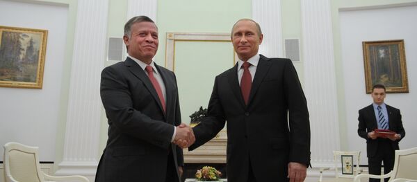 President Vladimir Putin (right) meeting in the Kremlin with King Abdullah II of Jordan, October 2, 2014. - Sputnik International
