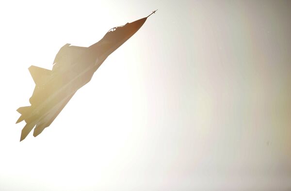 Russia's T-50 fighter at the MAKS-2011 International Aviation and Space Show in Zhukovsky. Russia's T-50 fighter at the MAKS-2011 International Aviation and Space Show in Zhukovsky. - Sputnik International