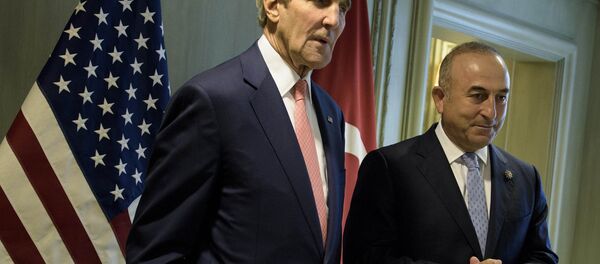 US Secretary of State John Kerry, left, and Turkey’s Foreign Minister Mevlut Cavusoglu US Secretary of State John Kerry, left, and Turkey’s Foreign Minister Mevlut Cavusoglu - Sputnik International