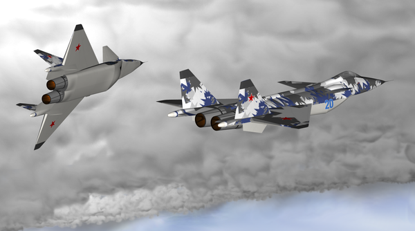 Artist's rendering of two MiG 1.44s in flight - Sputnik International