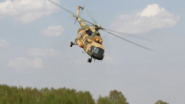 A Mi-17 V-5 helicopter is demonstrated at the testing facility of the OAO Kazan Helicopter Plant, part of the Helicopters of Russia, a Russian helicopter building holding - Sputnik International