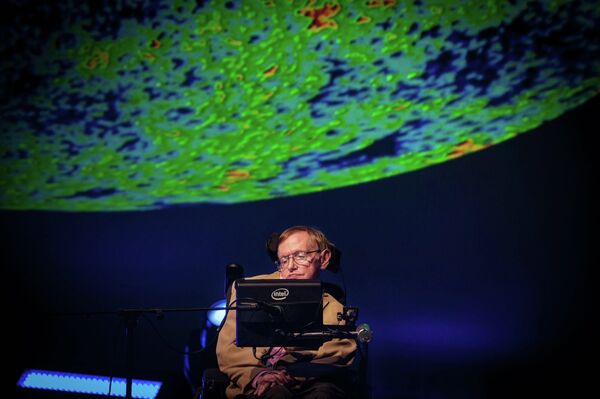 British theoretical physicist professor Stephen Hawking gives a lecture during the Starmus Festival on the Spanish Canary island of Tenerife on September 23, 2014. British theoretical physicist professor Stephen Hawking gives a lecture during the Starmus Festival on the Spanish Canary island of Tenerife on September 23, 2014. - Sputnik International