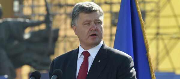 Ukrainian President Petro Poroshenko during a march on Independence Day in Kiev - Sputnik International