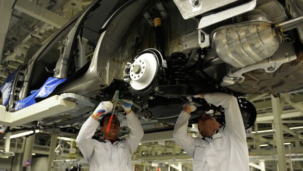 At the Volkswagen Rus Group plant in Kaluga, where full-cycle production of cars was launched in 2009 - Sputnik International