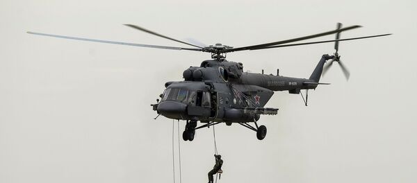 Mi-8AMTSh helicopter during a show at the ARMY 2015 International Military-Technical Forum held outside Moscow - Sputnik International