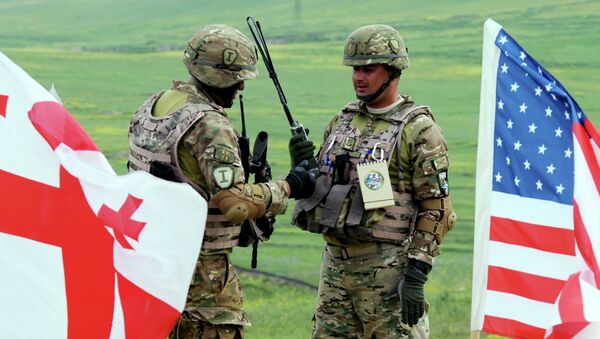 Georgian servicemen takes part in the joint US-Georgian exercise Noble Partner 2015 at the Vaziani training area outside Tbilisi, on May 21, 2015 - Sputnik International
