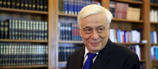 Greek President Prokopis Pavlopoulos looks on before a meeting with Popular Unity far-left leader Panagiotis Lafazanis (unseen) at the Presidential Palace in Athens, GreeceAugust 27, 2015 Greek President Prokopis Pavlopoulos looks on before a meeting with Popular Unity far-left leader Panagiotis Lafazanis (unseen) at the Presidential Palace in Athens, GreeceAugust 27, 2015 - Sputnik International