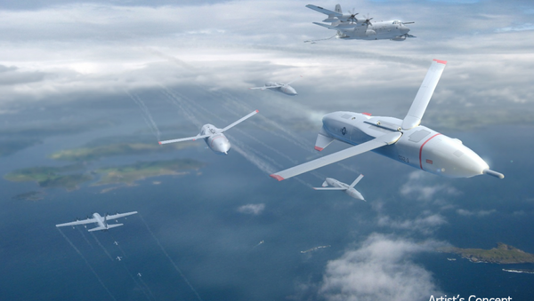 An artist's concept of DARPA's gremlin drones. - Sputnik International