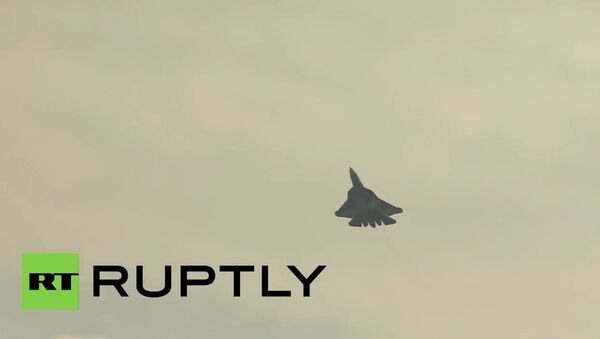 Sukhoi T-50 fighter jet debuts at MAKS-2015 air show - Sputnik International