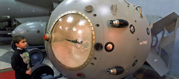 The first A-bomb, 1949. The museum of all-Union Research Institute for Experimental Physics (present-day Russian Federal Nuclear Center All-Russian Research Institute for Experimental Physics). Reproduction The first A-bomb, 1949. The museum of all-Union Research Institute for Experimental Physics (present-day Russian Federal Nuclear Center All-Russian Research Institute for Experimental Physics). Reproduction - Sputnik International