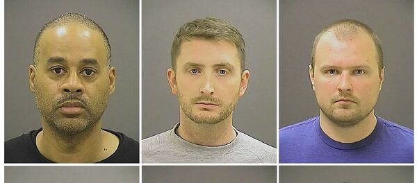 Officer Caesar R. Goodson Jr., Officer Edward M. Nero, Officer Garrett E Miller (top L-R), Officer William G. Porter, Lt. Brian W. Rice, Sgt. Alicia D. White (bottom L-R), are pictured in these undated booking photos provided by the Baltimore Police Department - Sputnik International