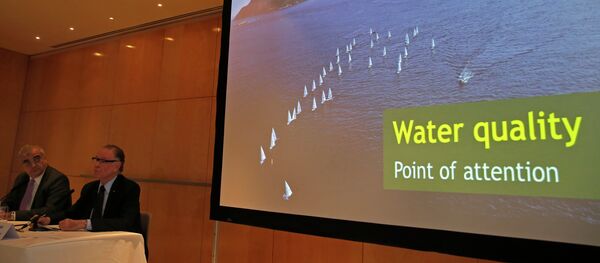 Olympics - Rio 2016 Press Conference - St Martins Lane Hotel, London - 1/9/15 President of the Organising Committee for Rio 2016, Carlos Nuzman (2nd L) during the press conference Olympics - Rio 2016 Press Conference - St Martins Lane Hotel, London - 1/9/15 President of the Organising Committee for Rio 2016, Carlos Nuzman (2nd L) during the press conference - Sputnik International