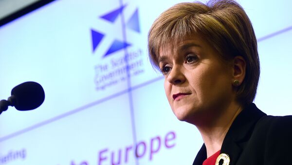Scotland's First Minister Nicola Sturgeon addresses a speech on Scotland's commitment to Europe at an European Policy Centre (EPC) event in Brussels, on June 2, 2015 - Sputnik International