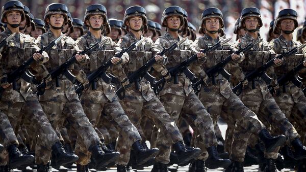 Chinese troops march during the military parade marking the 70th anniversary of the end of World War Two, in Beijing, China, September 3, 2015 - Sputnik International