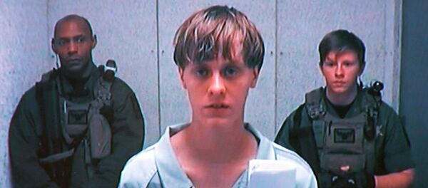 Dylann Storm Roof appears by closed-circuit television at his bond hearing in Charleston, South Carolina in this file photo taken from video June 19, 2015 - Sputnik International