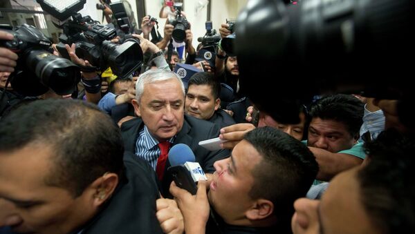 Guatemala's President Otto Perez Molina arrives to court to face corruption charges, after submitting his resignation in Guatemala City, Thursday, Sept. 3, 2015. - Sputnik International