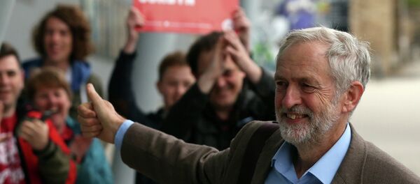 Labour's Jeremy Corbyn arrives to take part in a Labour party leadership final debate, at the Sage in Gateshead, England, Thursday, Sept. 3, 2015. Labour's Jeremy Corbyn arrives to take part in a Labour party leadership final debate, at the Sage in Gateshead, England, Thursday, Sept. 3, 2015. - Sputnik International