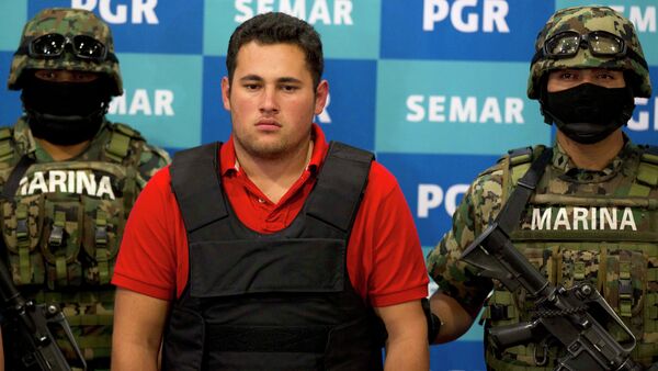 A man presented by authorities as Alfredo Guzman Salazar is shown to the media in Mexico City, Thursday, June 21, 2012 - Sputnik International