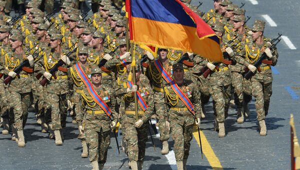 Armenia soldiers at the military parade to mark the 70th anniversary of Victory in the 1941-1945 Great Patriotic War. - Sputnik International