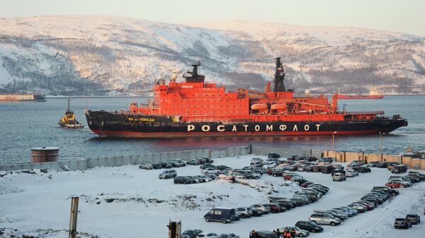 Nuclear icebreaker 50 Let Pobedy goes on voyage - Sputnik International
