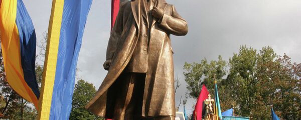 Unveiling a monument to Stepan Bandera, the leader of the Organization of Ukrainian Nationalists, in Lviv. Unveiling a monument to Stepan Bandera, the leader of the Organization of Ukrainian Nationalists, in Lviv. - Sputnik International