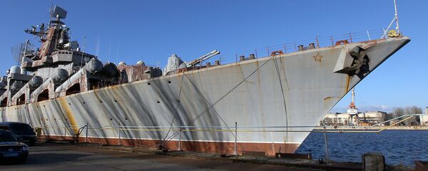 Missile cruiser Ukrayina at the Nikolayev Shipbuilding Yard in Ukraine - Sputnik International