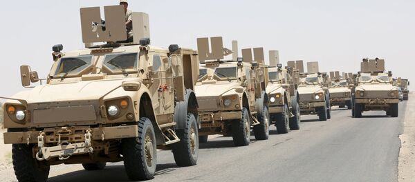 Military vehicles carrying Gulf Arab soldiers arrive at Yemen's northern province of Marib September 8, 2015 Military vehicles carrying Gulf Arab soldiers arrive at Yemen's northern province of Marib September 8, 2015 - Sputnik International