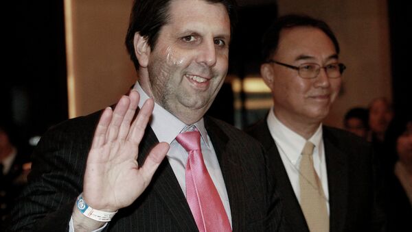 US Ambassador to South Korea Mark Lippert waves as he arrives to attend a dinner for the United States Forces Korea at a hotel in Seoul, South Korea, Friday, March 13, 2015 - Sputnik International