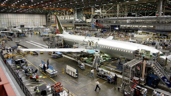 Workers build a Boeing Co. 737 at the company's Renton, Wash. assembly plant Tuesday, Jan. 31, 2006 Workers build a Boeing Co. 737 at the company's Renton, Wash. assembly plant Tuesday, Jan. 31, 2006 - Sputnik International