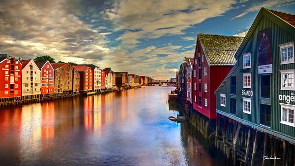 Nidelva river running through the city of Trondheim in Norway. - Sputnik International
