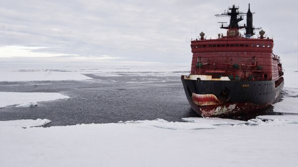 The nuclear icebreaker Yamal during Arctic exploration in the Kara Sea - Sputnik International