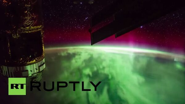 Stunning footage from ISS captures Earth's polar lights - Sputnik International