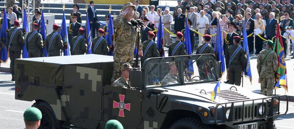 Ukrainian Defense Minister Stepan Poltorak during a march on Independence Day in Kiev - Sputnik International