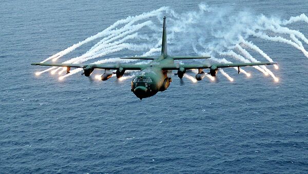 This US Air Force file photo obtained 07 March 2002 shows an Air Force AC-130 gunship on a training exercise - Sputnik International