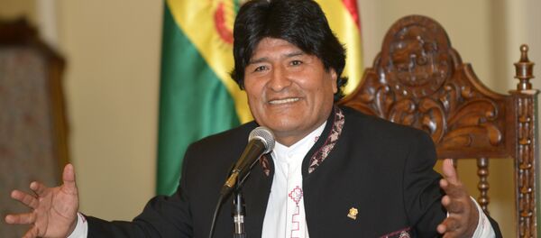 Bolivian President Evo Morales offers a press conference at the Quemado presidential palace in La Paz on May 5, 2015 - Sputnik International