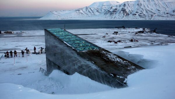Snow blows off the Svalbard Global Seed Vault before being inaugurated at sunrise - Sputnik International