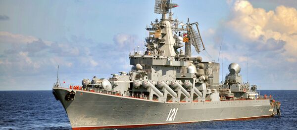 The Moskva guided missile cruiser, the flagship of Russia's Black Sea Fleet - Sputnik International